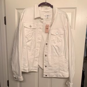 Loft Plus White Jean Jacket